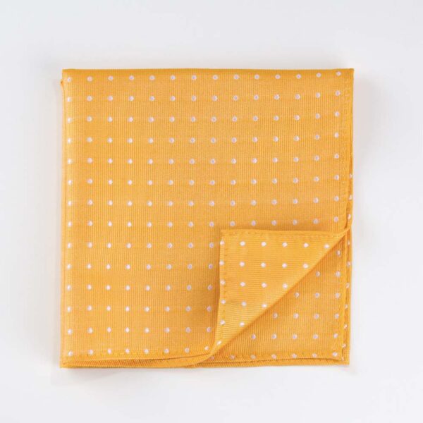 Orange and White Microdot Pocket Square