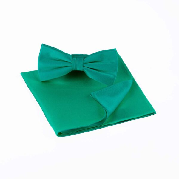 Emerald Green Bow Tie and Pocket Square Set