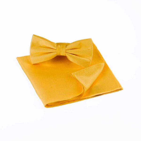 Naples Yellow Bow Tie and Pocket Square Set