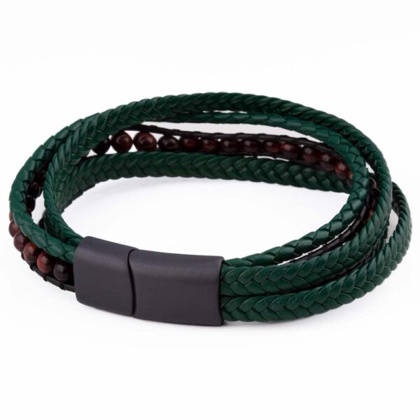 Dark Green Beaded Bracelet