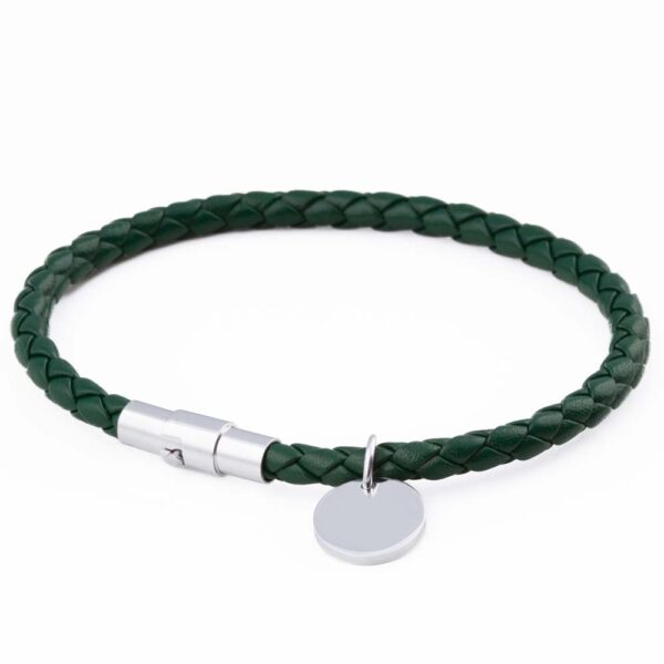 Dark Green Charm Leather Bracelet