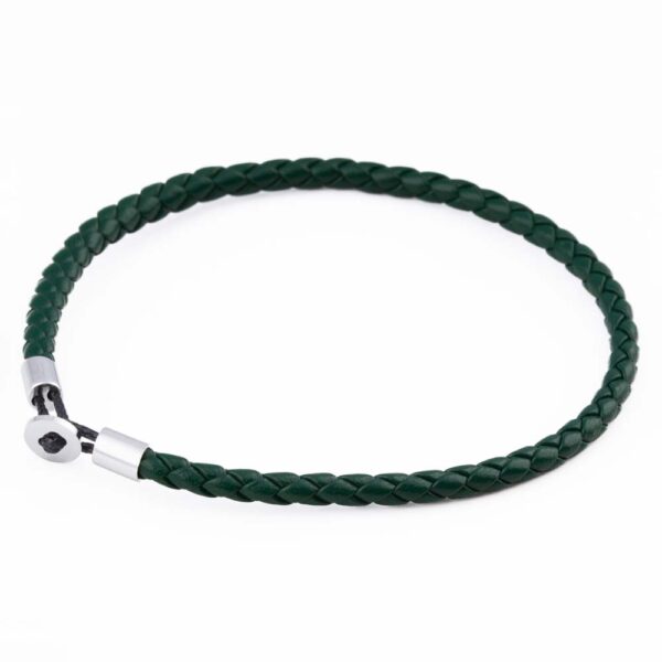 Dark Green Super Slim Loop Leather Bracelets
