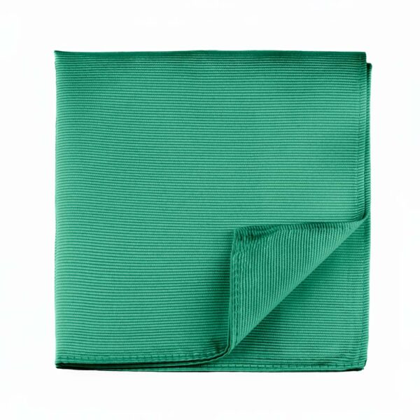 Emerald Ribbed Silk Pocket Square