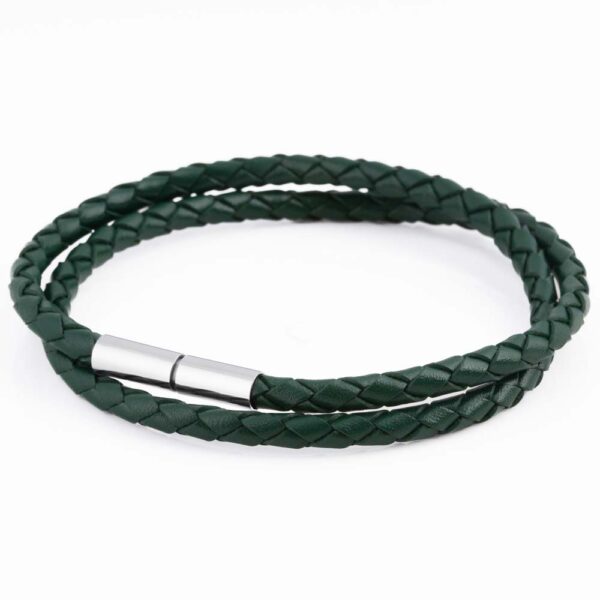 Dark Green Skinny Leather Bracelet
