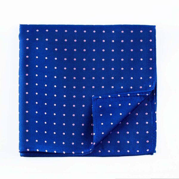 Pink and Navy Microdot Pocket Square