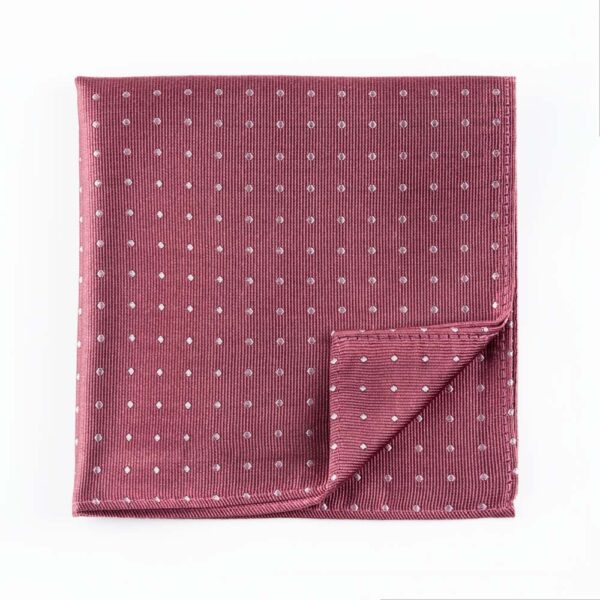 Microdot Puce and Pale Pink Silk Pocket Square