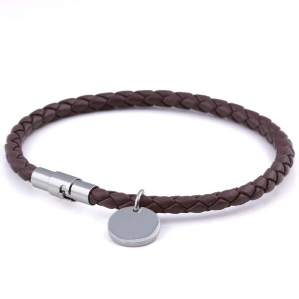 Mocha Charm Leather Bracelet