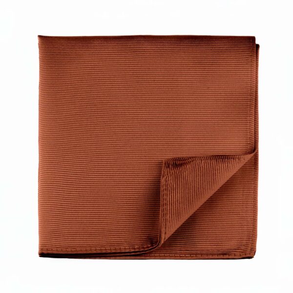 Mocha Ribbed Silk Pocket Square