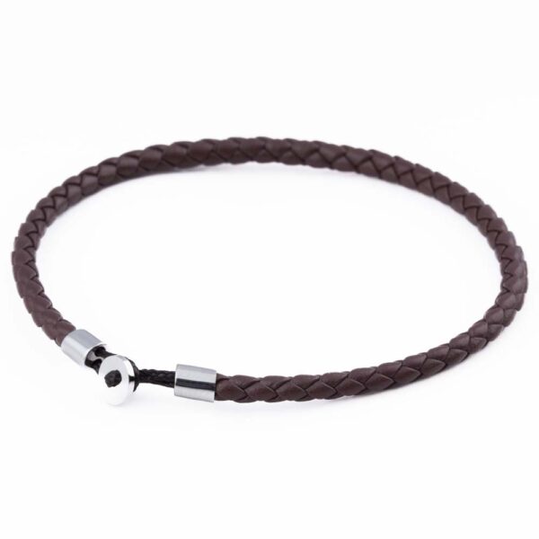 Mocha Super Slim Loop Leather Bracelets