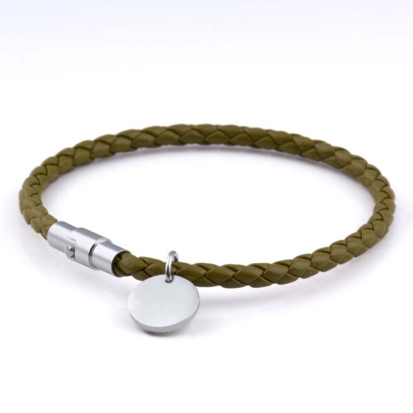 Olive Charm Leather Bracelet