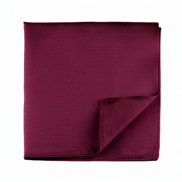 Plum Ribbed Silk Pocket Square