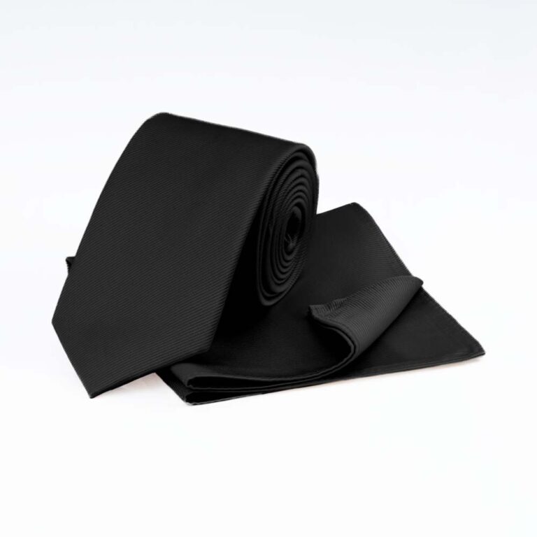 black-ribbed-tie-pocket-square-set