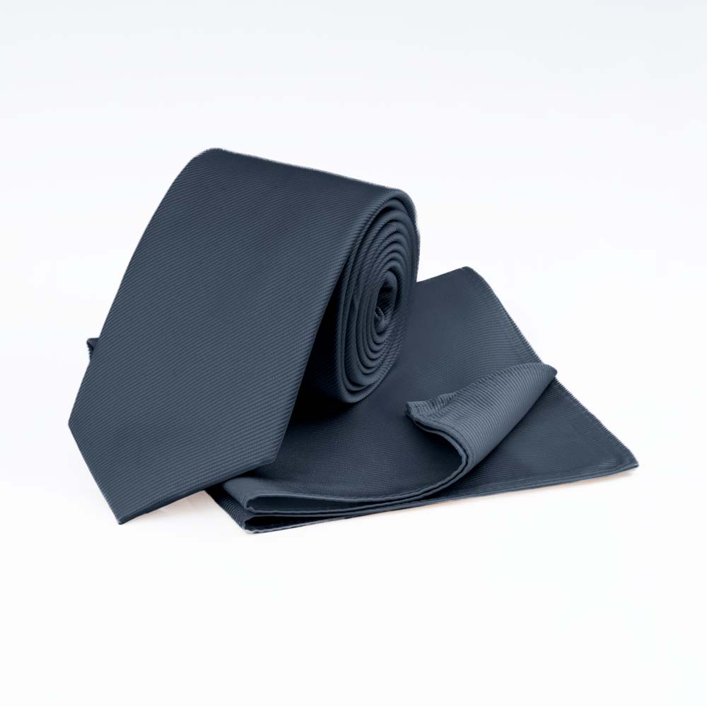 charcoal-ribbed-tie-pocket-square-set