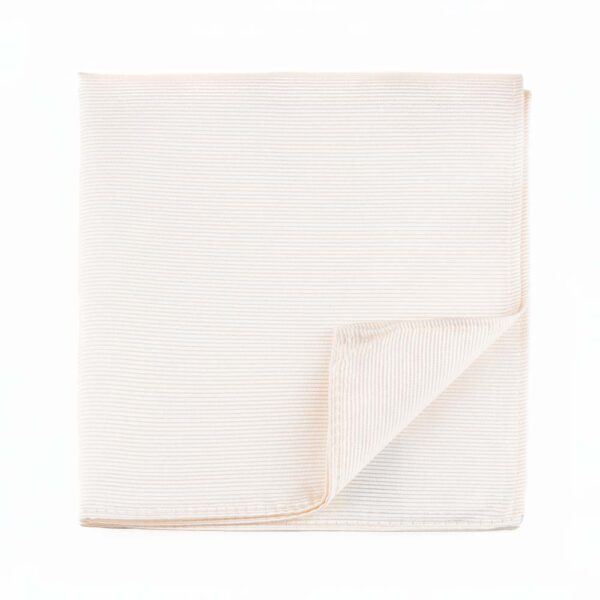 Ivory Ribbed Silk Pocket Square
