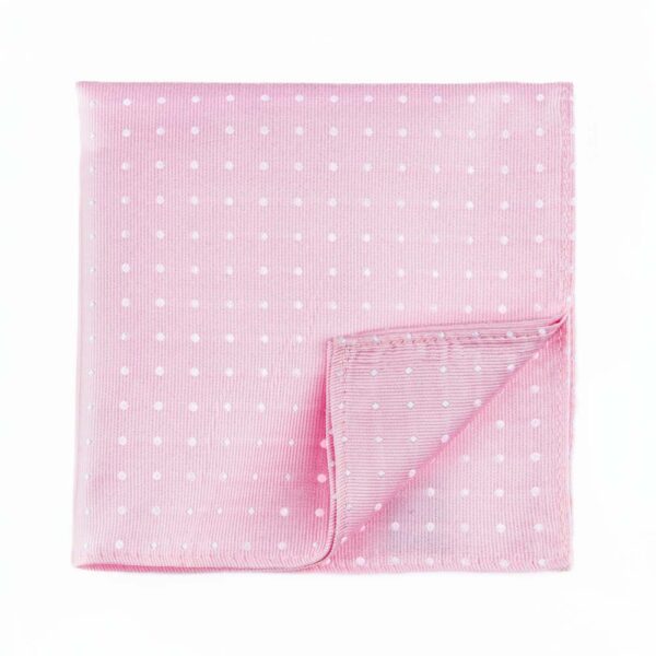 Pink and White Microdot Pocket Square