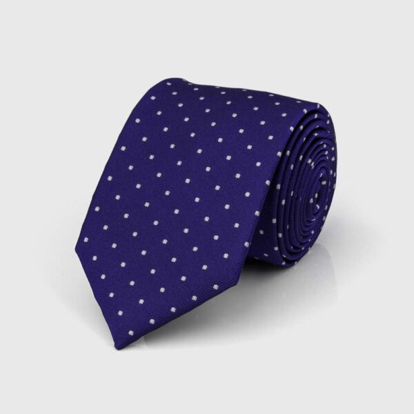Midnight and Powder Blue Microdot Silk Tie