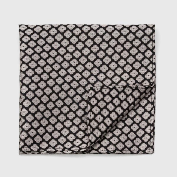 Onyx and Millenial Pink Geometric Square Pocket Square