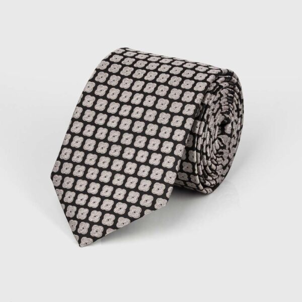 Onyx and Pink Geometric Square Silk Tie
