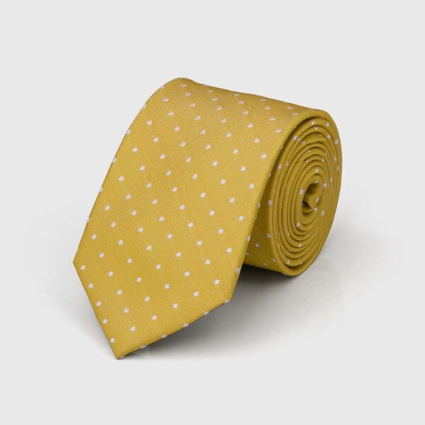 Orange and White Microdot Silk Tie