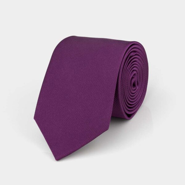 Amethyst Purple Ribbed Silk Tie