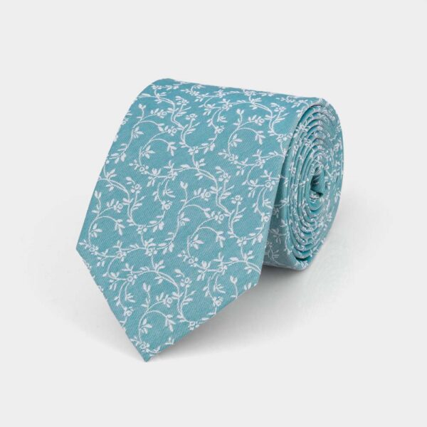 Angel Blue Floral Silk Tie