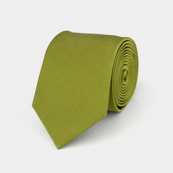 Leaf Green Ribbed Silk Tie