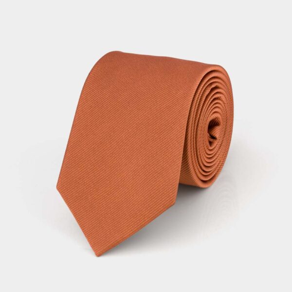 Mahogany Brown Ribbed Silk Tie