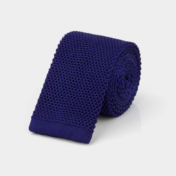 Navy Knitted Silk Tie