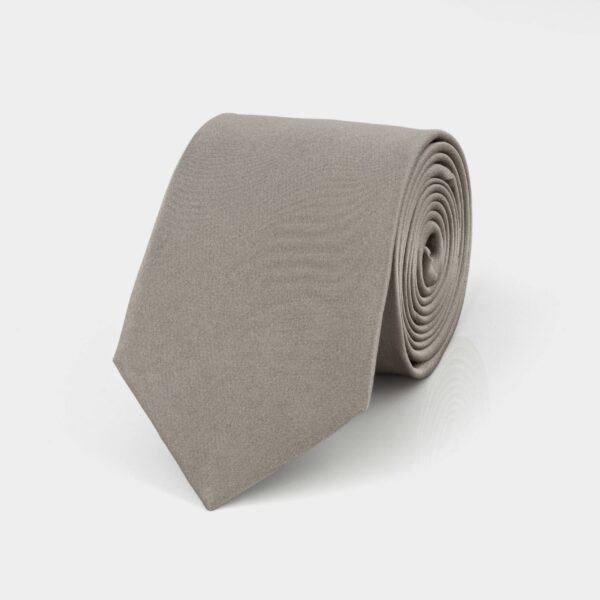 Oyster Grey Plain Silk Tie