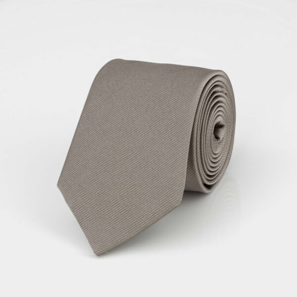 Oyster Grey Ribbed Silk Tie