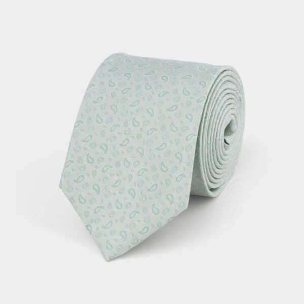 Almost Aqua Green Mini Paisley Silk Tie