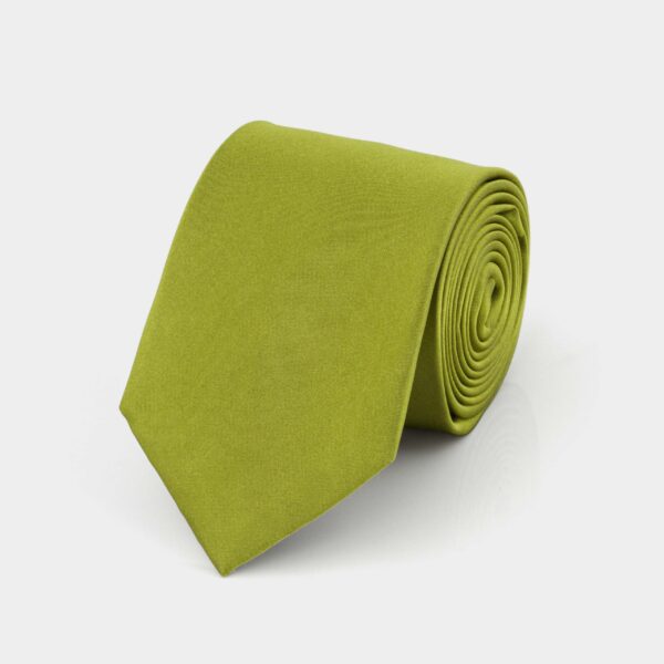 Leaf Green Plain Silk Tie