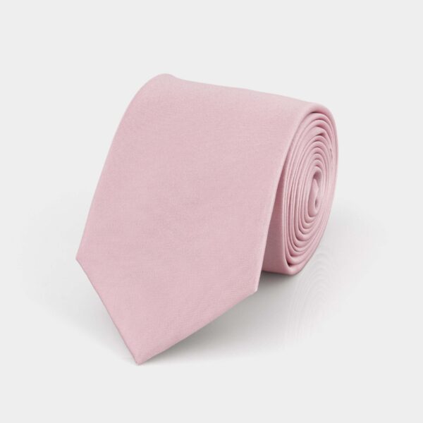 Raindrops on Roses Pink Plain Silk Tie